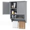 2-Doors Bathroom Wall-Mounted Medicine Cabinet with Towel Bar